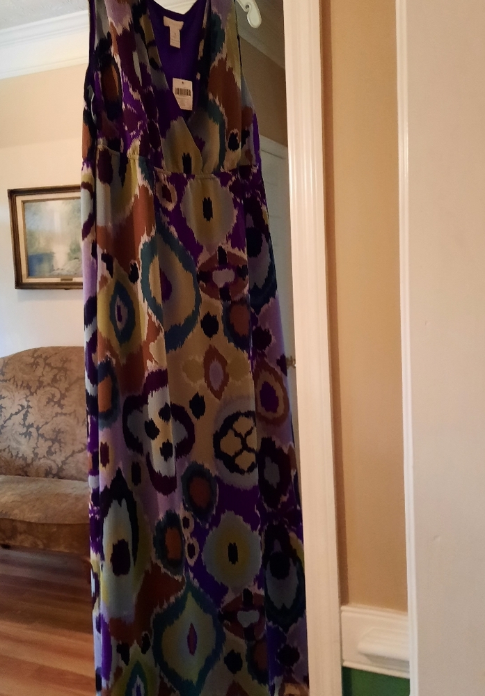 Chicos Crinkle Chiffon Maxi Size 3